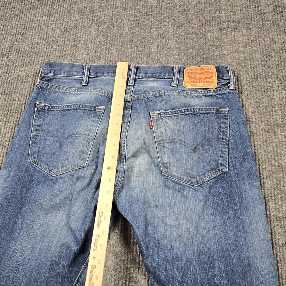 Levis 501 Jeans Mens 38x30 Blue Medium Wash‎ Straight Leg Button Fly Faded 36x28